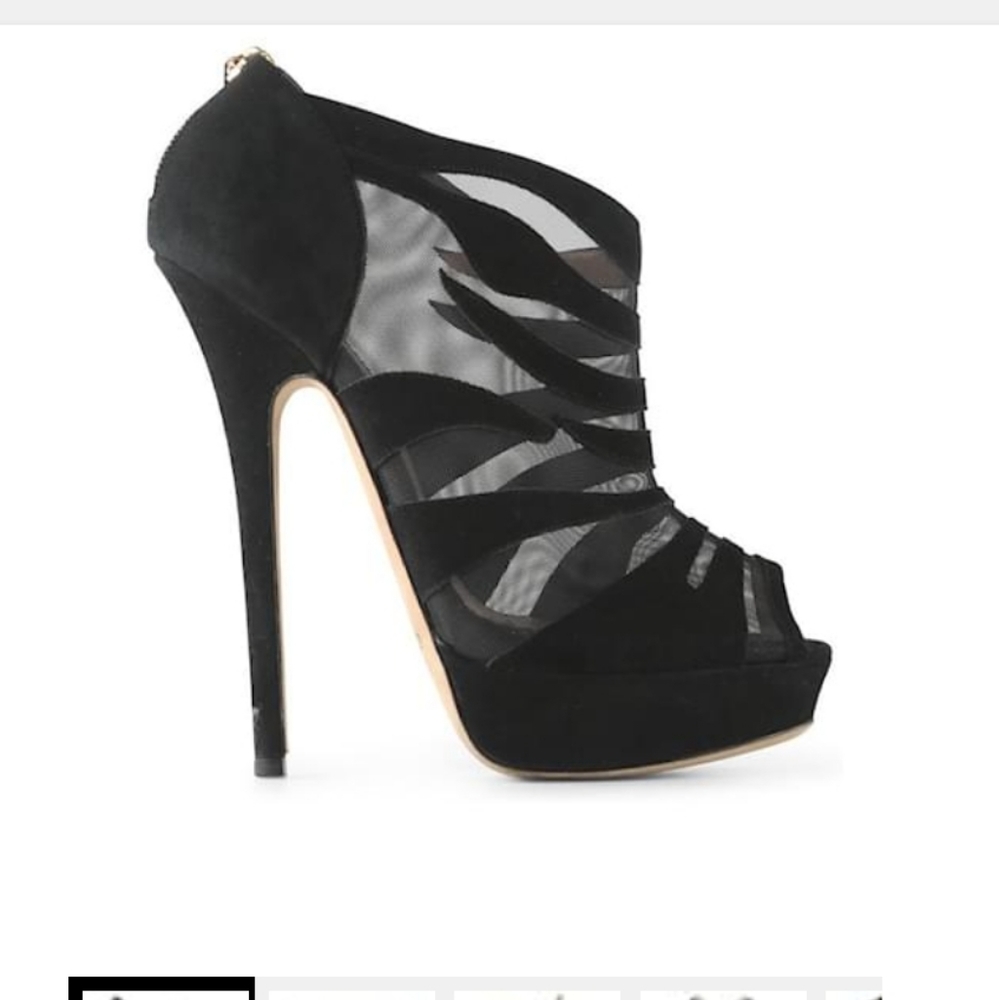 Jimmy Choo black suede mesh booties